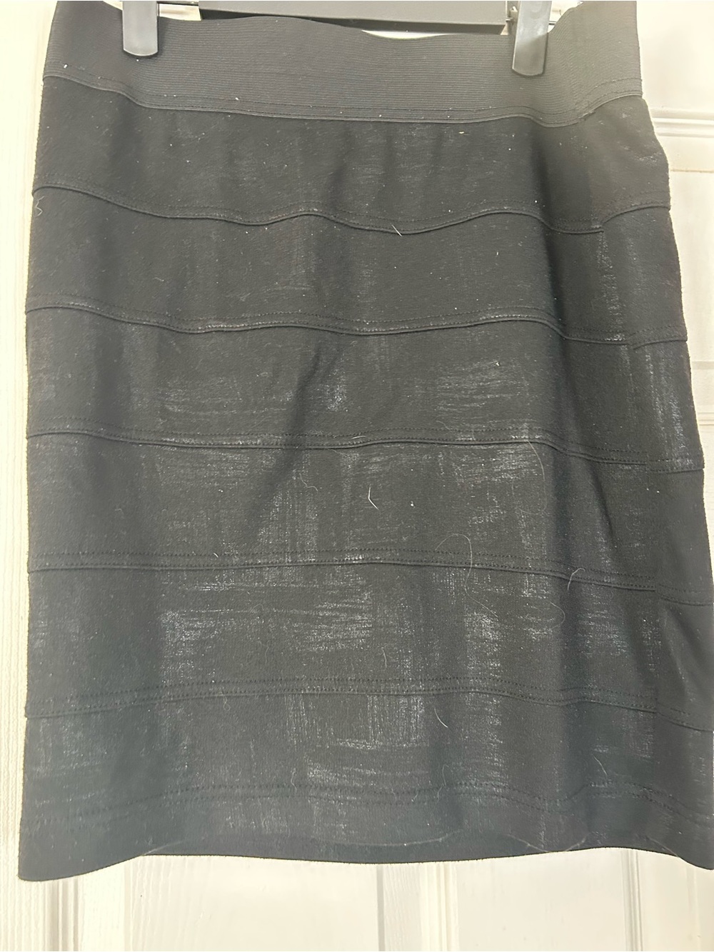 Maurices Black Knit Band-Detail Pencil Skirt